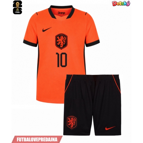 Lacne Dětský Futbalové dres Holandsko Memphis Depay #10 MS 2026 Krátky Rukáv - Domáci (+ trenírky)
